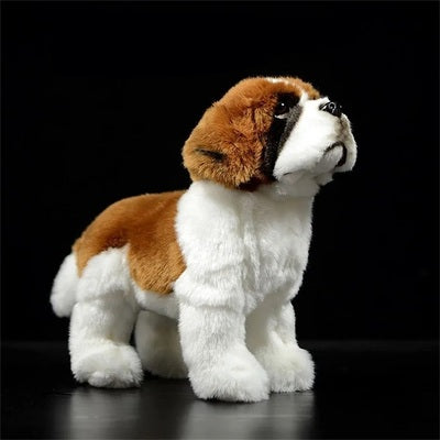 Peluche réaliste chien Saint-Bernard