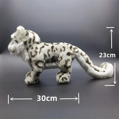 Taille de la peluche réaliste Bébé Léopard des Neiges