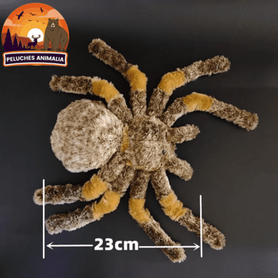 Dimension peluche mygale réaliste 23 cm