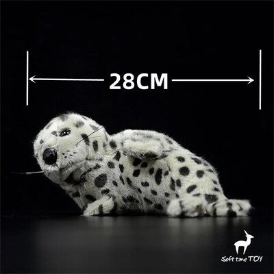 Longueur 28 cm de la Peluche Animalia Réaliste Bébé Phoque Tâcheté