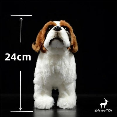 Hauteur 24 cm de la Peluche réaliste chien Saint-Bernard