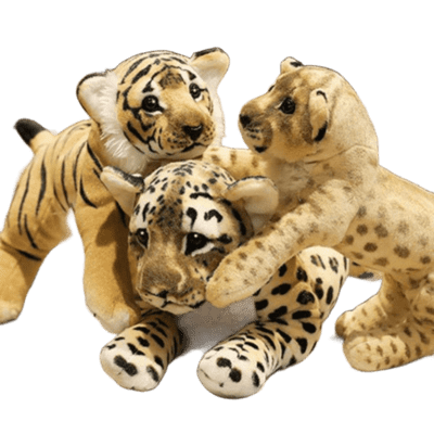 Jouet Peluche Bébé  Lion Tigre Léopard - 39/58 cm